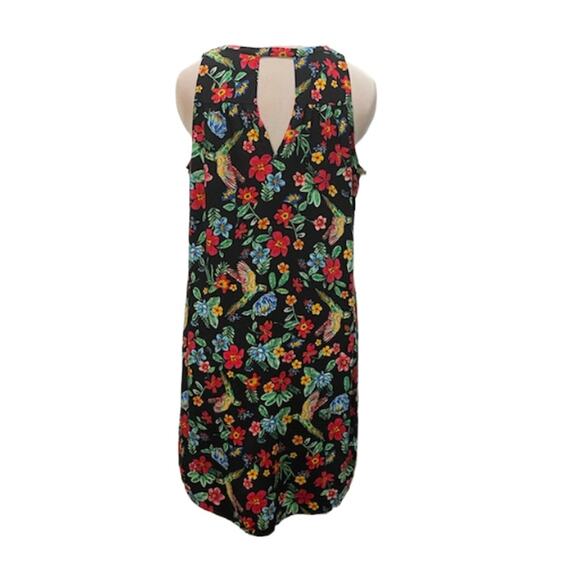 OLD NAVY Womens M Tropical Bird Parrot V-neck Flowy Mini Dress Resortwear Summer - Picture 5 of 7
